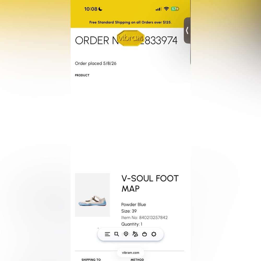 SHIPS IMMEDIATELY | Vibram V- Soul Foot Map Powder Blue - Picture 6 of 6